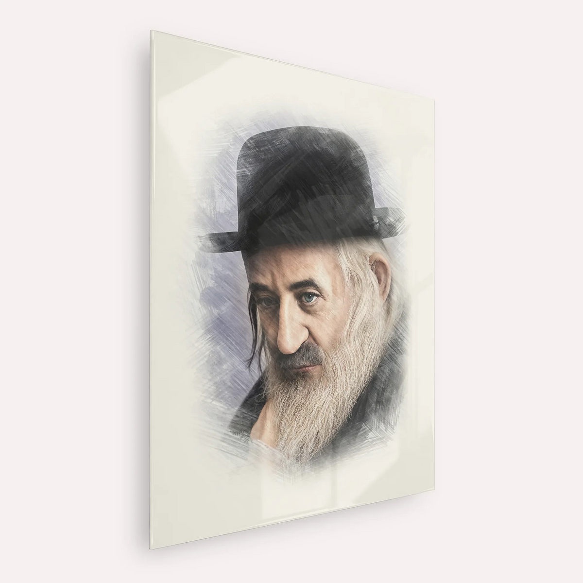 Rabbi Shaya'la of Kerestir – Acrylic Glass Vertical | Jewish Wall Art, Gedolim Pictures