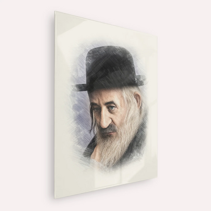 Rabbi Shaya'la of Kerestir – Acrylic Glass Vertical | Jewish Wall Art, Gedolim Pictures