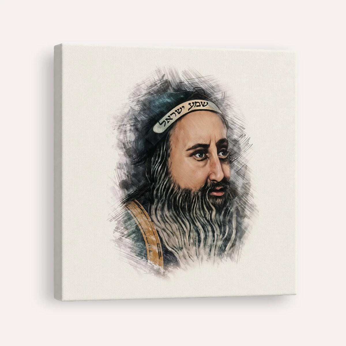 Rabbi Shimon Bar Yochai – Canvas Square | Jewish Wall Art, Gedolim Pictures
