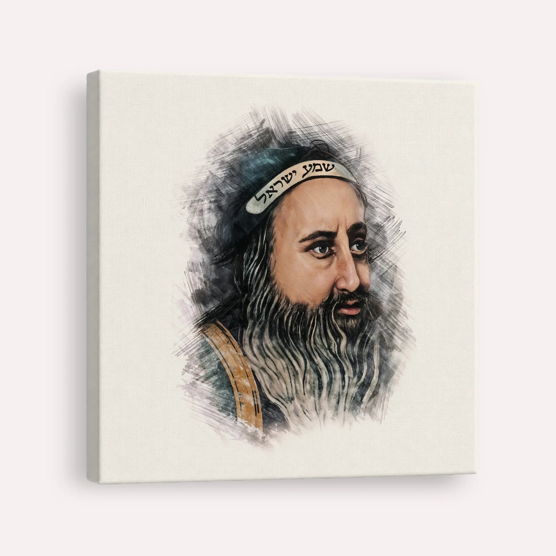 Rabbi Shimon Bar Yochai – Canvas Square | Jewish Wall Art, Gedolim Pictures