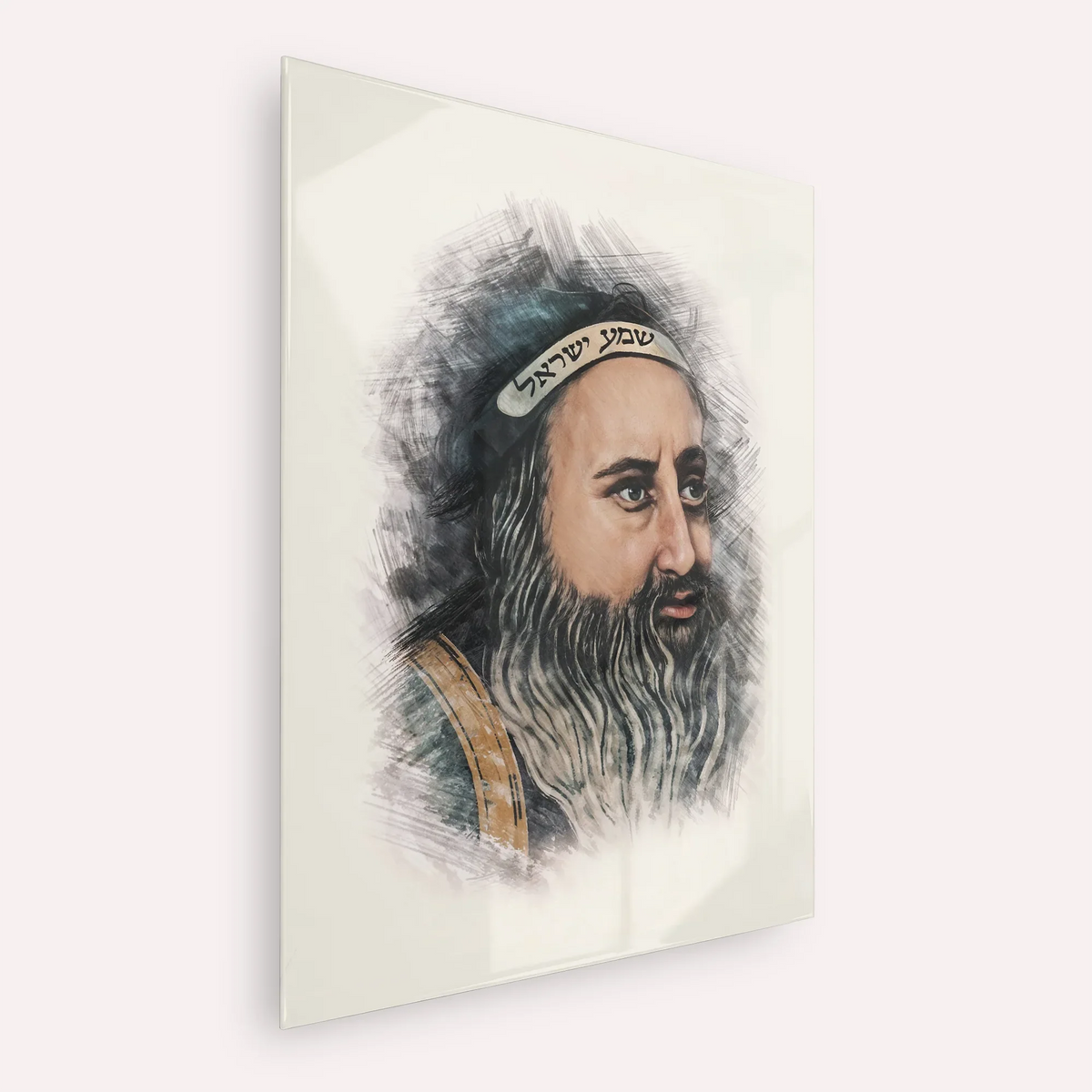 Rabbi Shimon Bar Yochai – Acrylic Glass Vertical | Jewish Wall Art, Gedolim Pictures
