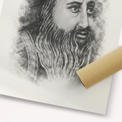 Rabbi Shimon Bar Yochai – Black & White – Fine Art Print | Jewish Wall Art, Gedolim Pictures