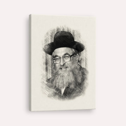 Rabbi Shimshon Dovid Pincus – Black & White – Canvas Vertical | Jewish Wall Art, Gedolim Pictures