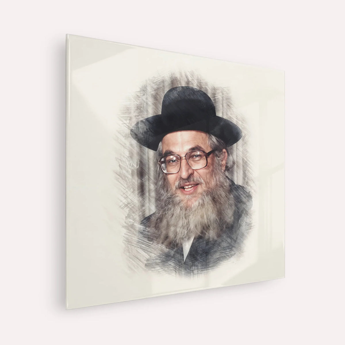 Rabbi Shimshon Dovid Pincus – Acrylic Glass Square | Jewish Wall Art, Gedolim Pictures