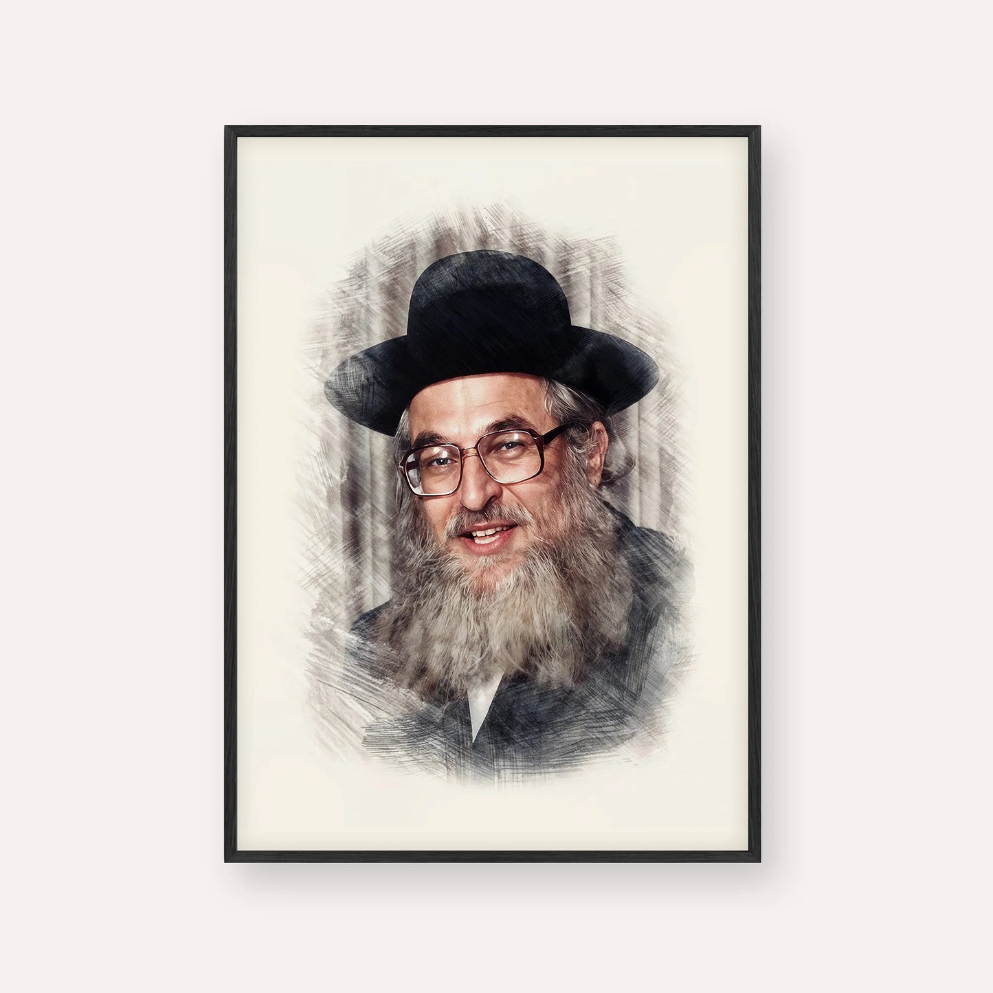 Rabbi Shimshon Dovid Pincus – Black Frame Vertical | Jewish Wall Art, Gedolim Pictures