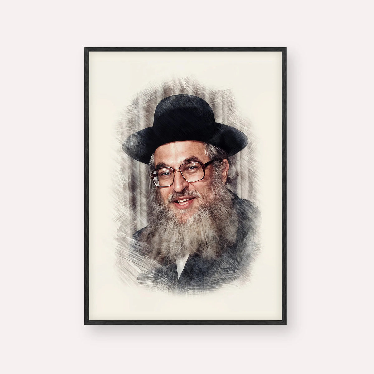 Rabbi Shimshon Dovid Pincus – Black Frame Vertical | Jewish Wall Art, Gedolim Pictures