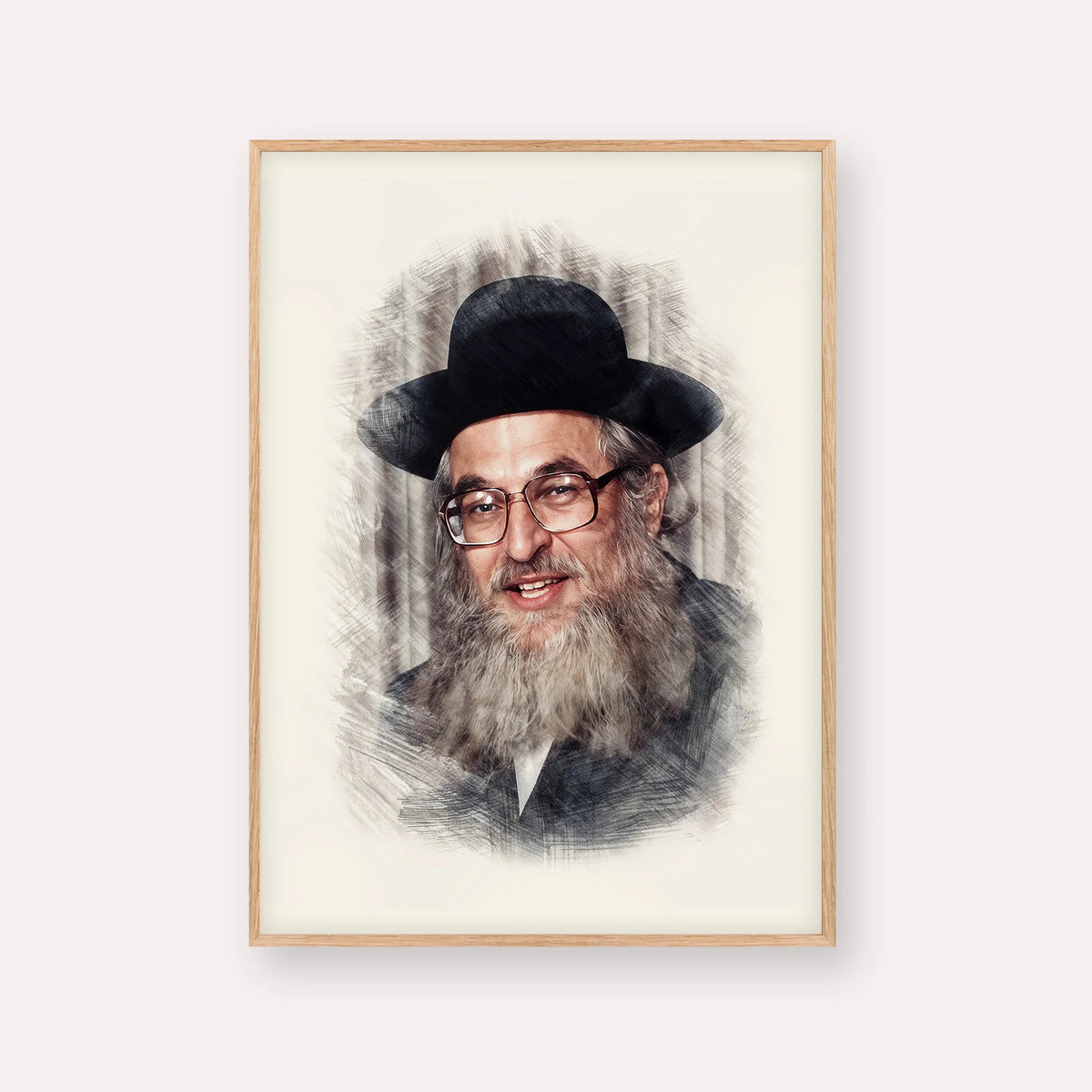 Rabbi Shimshon Dovid Pincus – Wood Frame Vertical | Jewish Wall Art, Gedolim Pictures