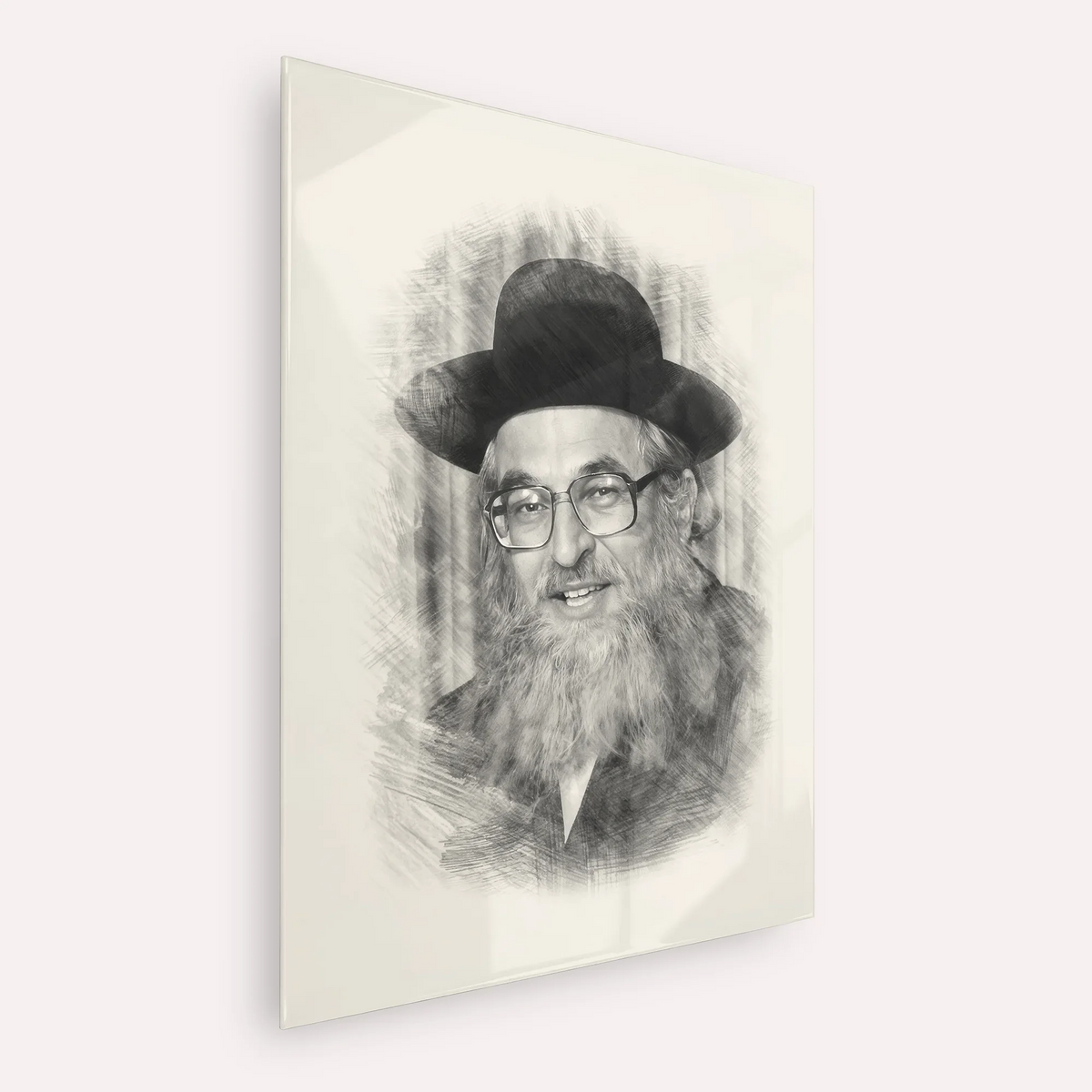 Rabbi Shimshon Dovid Pincus – Black & White – Acrylic Glass Vertical | Jewish Wall Art, Gedolim Pictures