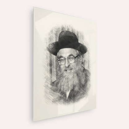 Rabbi Shimshon Dovid Pincus – Black & White – Acrylic Glass Vertical | Jewish Wall Art, Gedolim Pictures