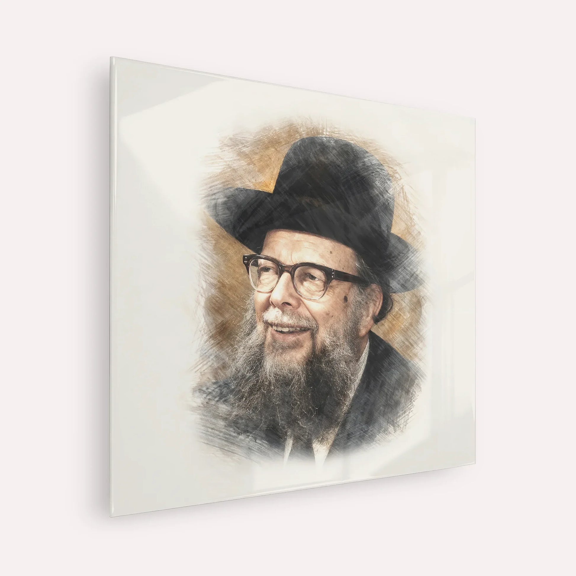 Rabbi Shlomo Wolbe – Acrylic Glass Square | Jewish Wall Art, Gedolim Pictures