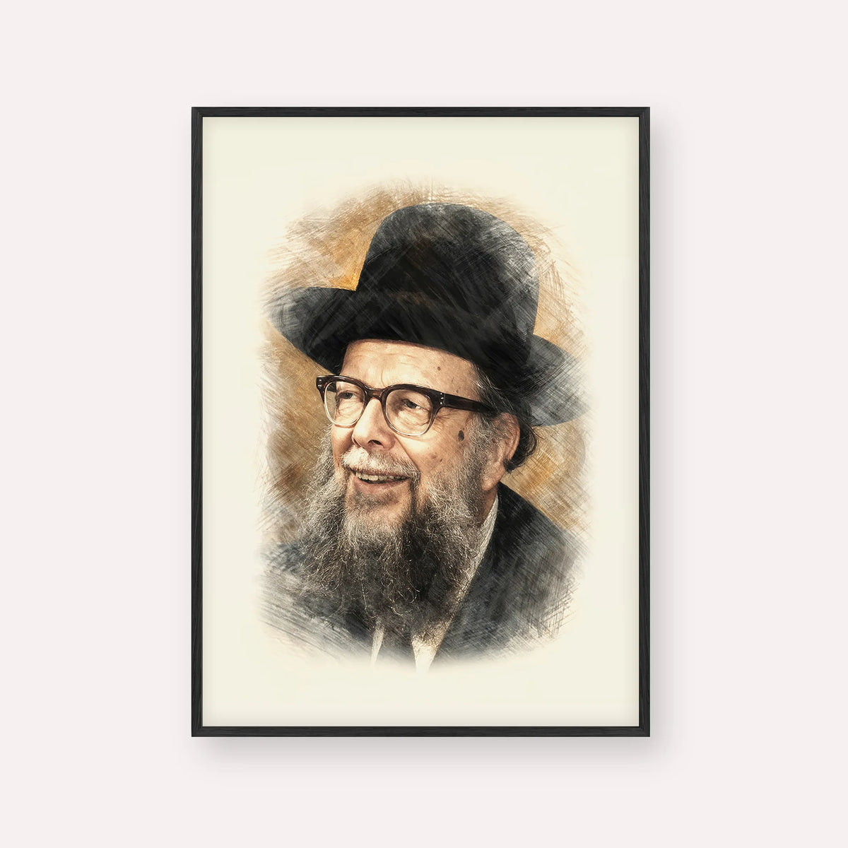 Rabbi Shlomo Wolbe – Black Frame Vertical | Jewish Wall Art, Gedolim Pictures