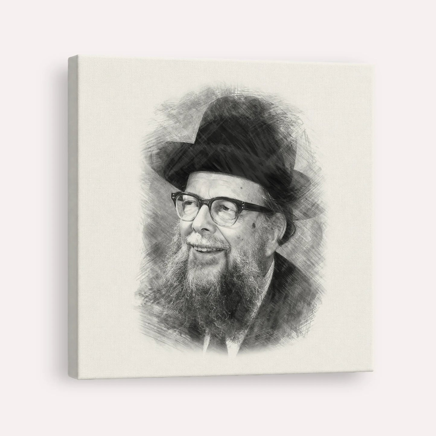 Rabbi Shlomo Wolbe – Black & White – Canvas Square | Jewish Wall Art, Gedolim Pictures