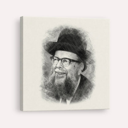 Rabbi Shlomo Wolbe – Black & White – Canvas Square | Jewish Wall Art, Gedolim Pictures
