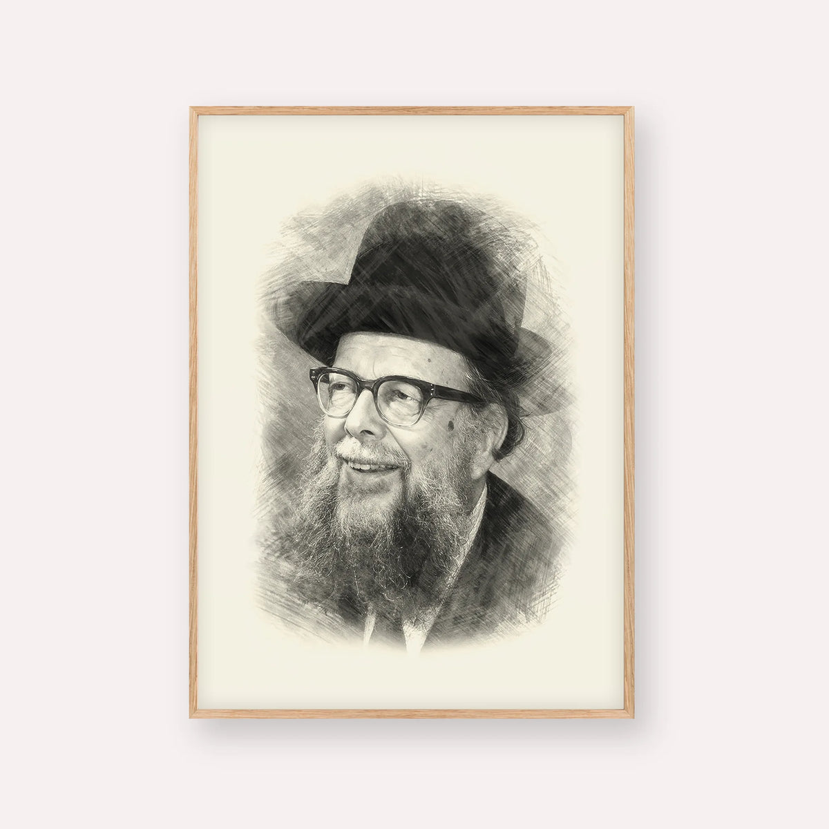 Rabbi Shlomo Wolbe – Black & White – Wood Frame Vertical | Jewish Wall Art, Gedolim Pictures