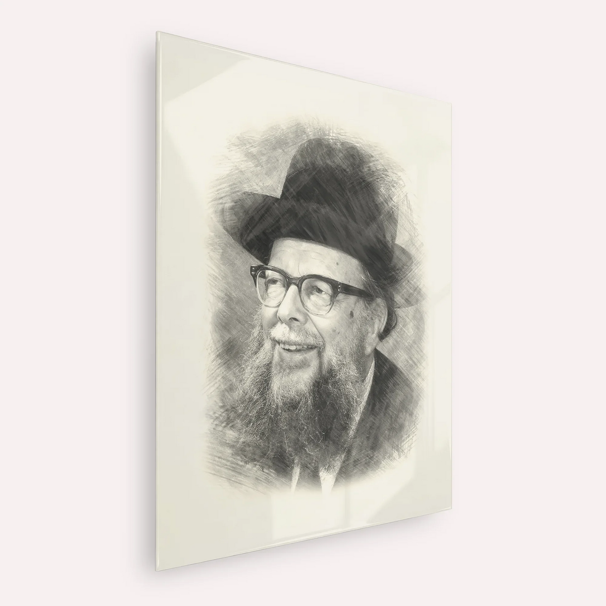 Rabbi Shlomo Wolbe – Black & White – Acrylic Glass Vertical | Jewish Wall Art, Gedolim Pictures
