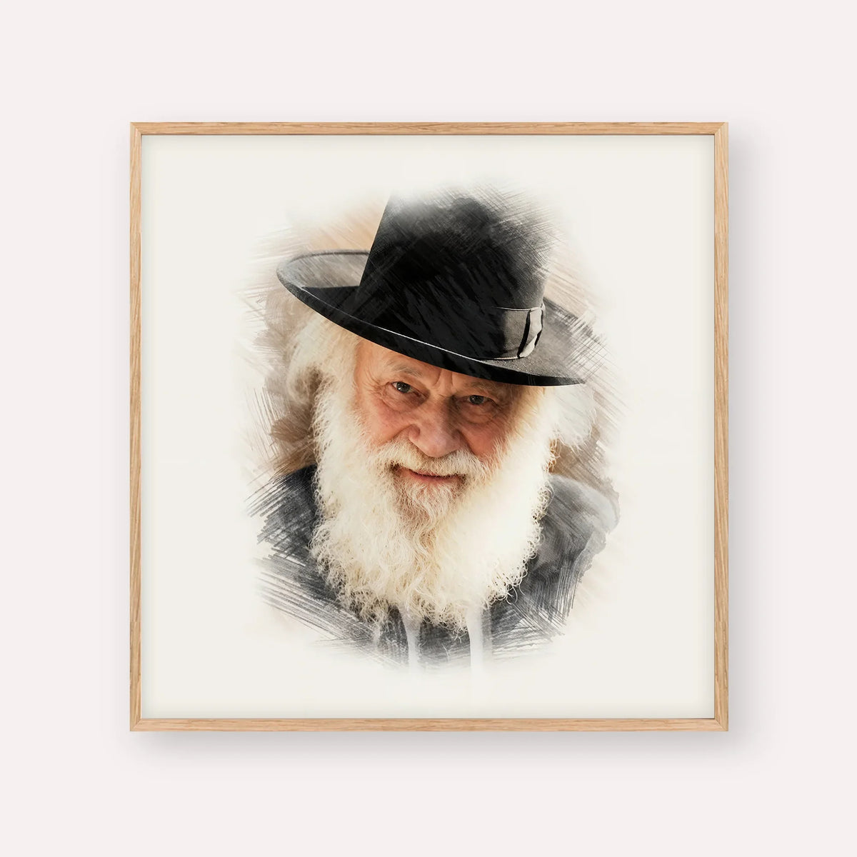 Rabbi Shmuel Berenbaum – Wood Frame Square | Jewish Wall Art, Gedolim Pictures