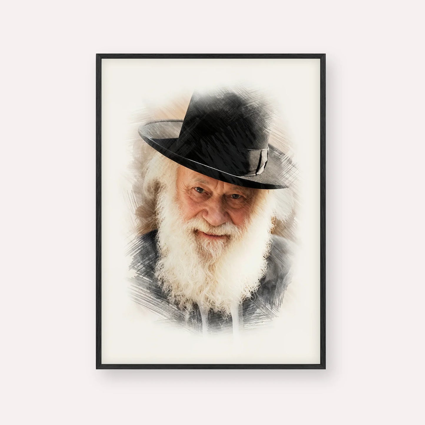 Rabbi Shmuel Berenbaum – Black Frame Vertical | Jewish Wall Art, Gedolim Pictures