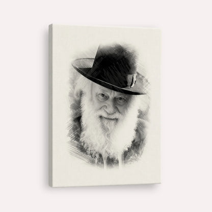 Rabbi Shmuel Berenbaum – Black & White – Canvas Vertical | Jewish Wall Art, Gedolim Pictures