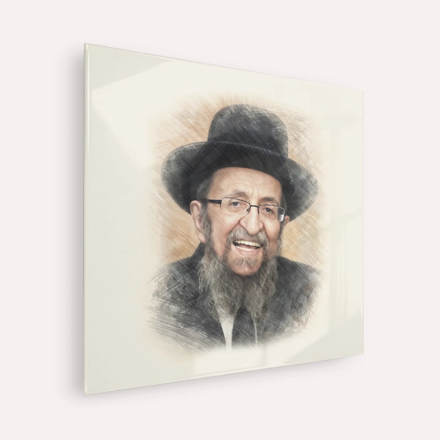 Rabbi Shmuel Kamenetsky – Acrylic Glass Square | Jewish Wall Art, Gedolim Pictures