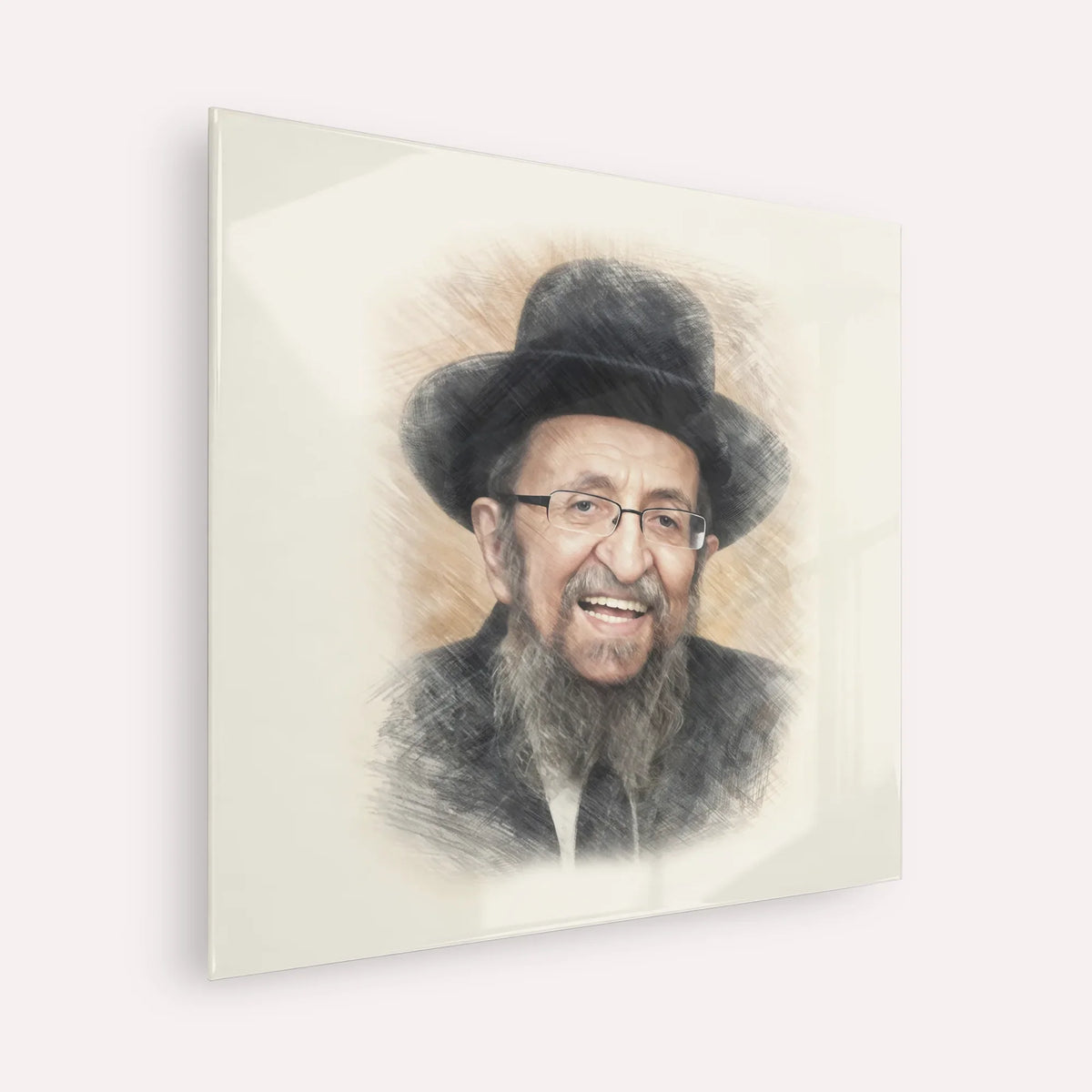 Rabbi Shmuel Kamenetsky – Acrylic Glass Square | Jewish Wall Art, Gedolim Pictures