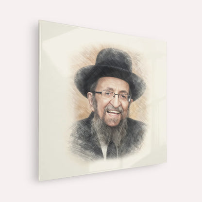 Rabbi Shmuel Kamenetsky – Acrylic Glass Square | Jewish Wall Art, Gedolim Pictures