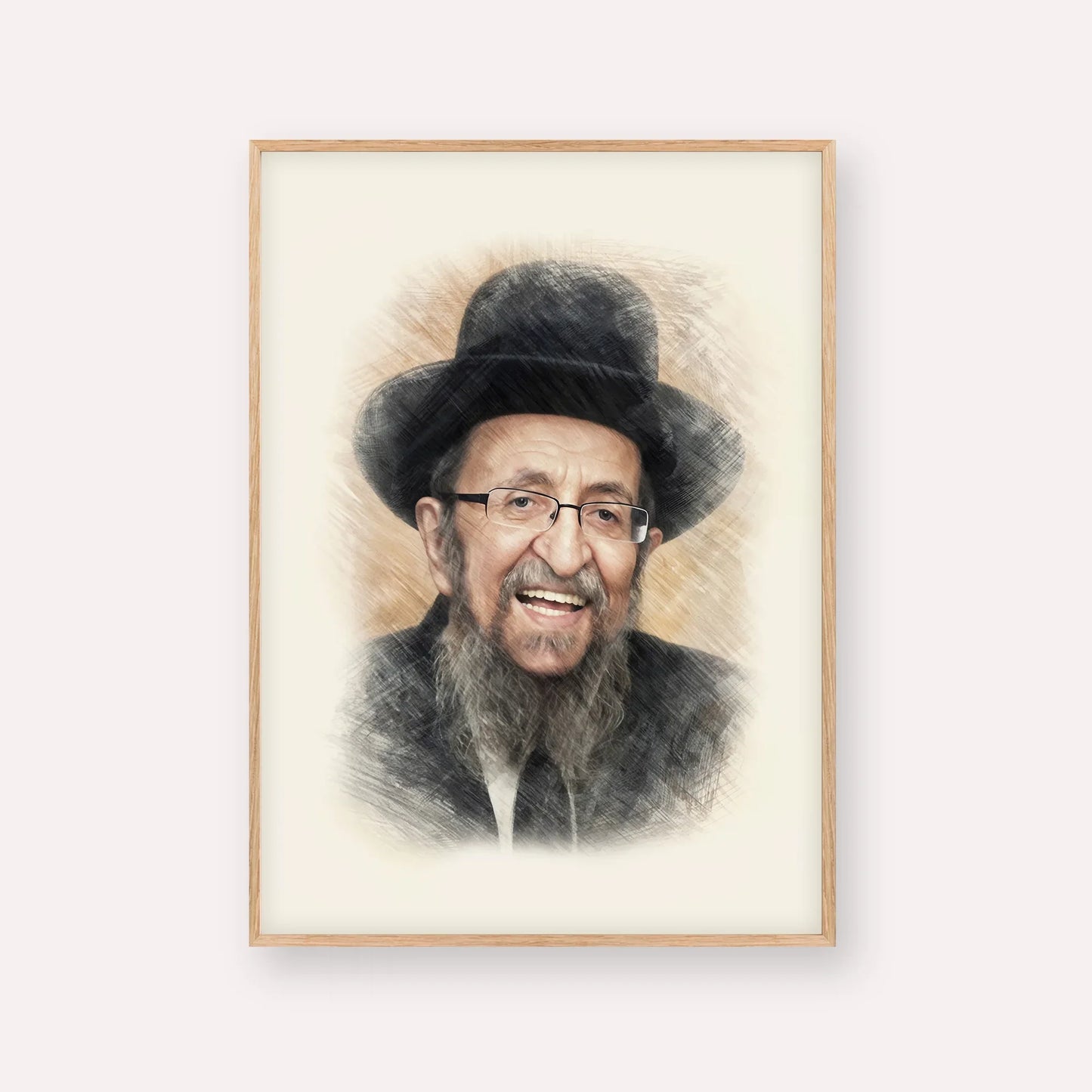 Rabbi Shmuel Kamenetsky – Wood Frame Vertical | Jewish Wall Art, Gedolim Pictures