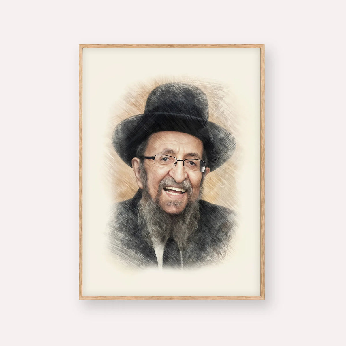 Rabbi Shmuel Kamenetsky – Wood Frame Vertical | Jewish Wall Art, Gedolim Pictures