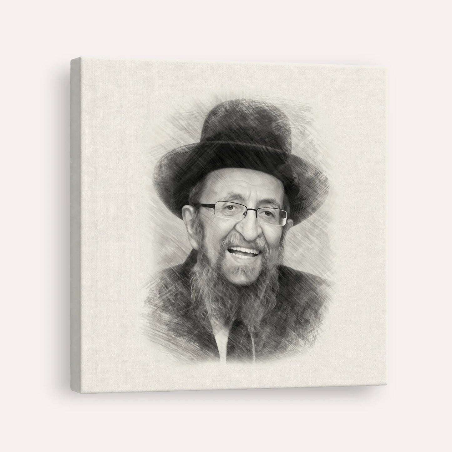 Rabbi Shmuel Kamenetsky – Black & White – Canvas Square | Jewish Wall Art, Gedolim Pictures