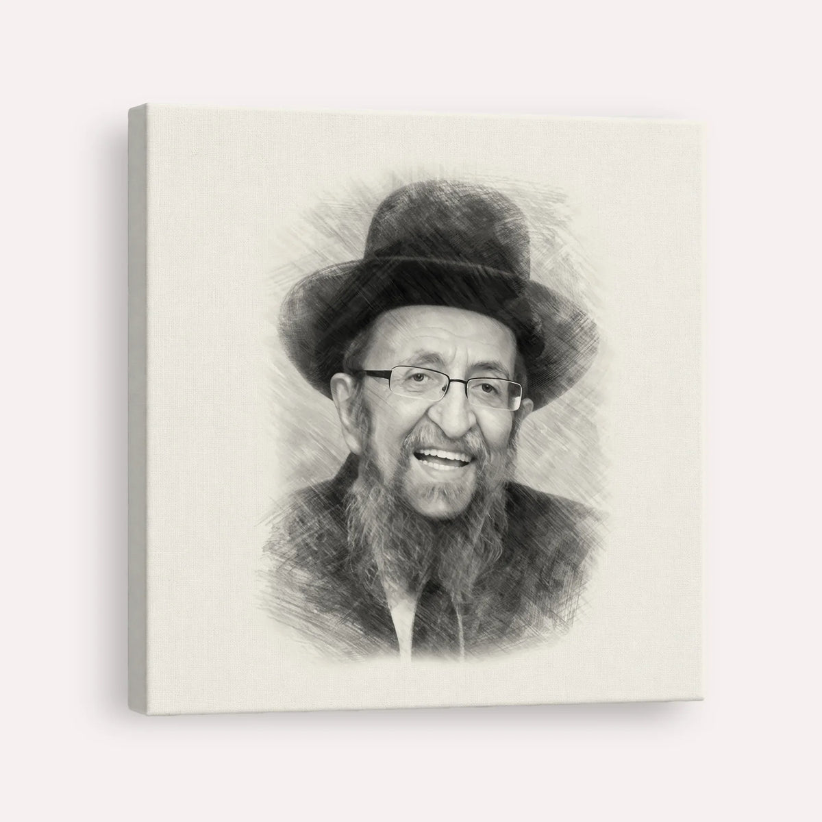Rabbi Shmuel Kamenetsky – Black & White – Canvas Square | Jewish Wall Art, Gedolim Pictures