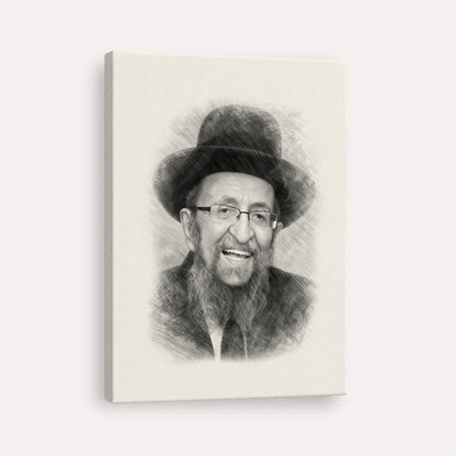 Rabbi Shmuel Kamenetsky – Black & White – Canvas Vertical | Jewish Wall Art, Gedolim Pictures