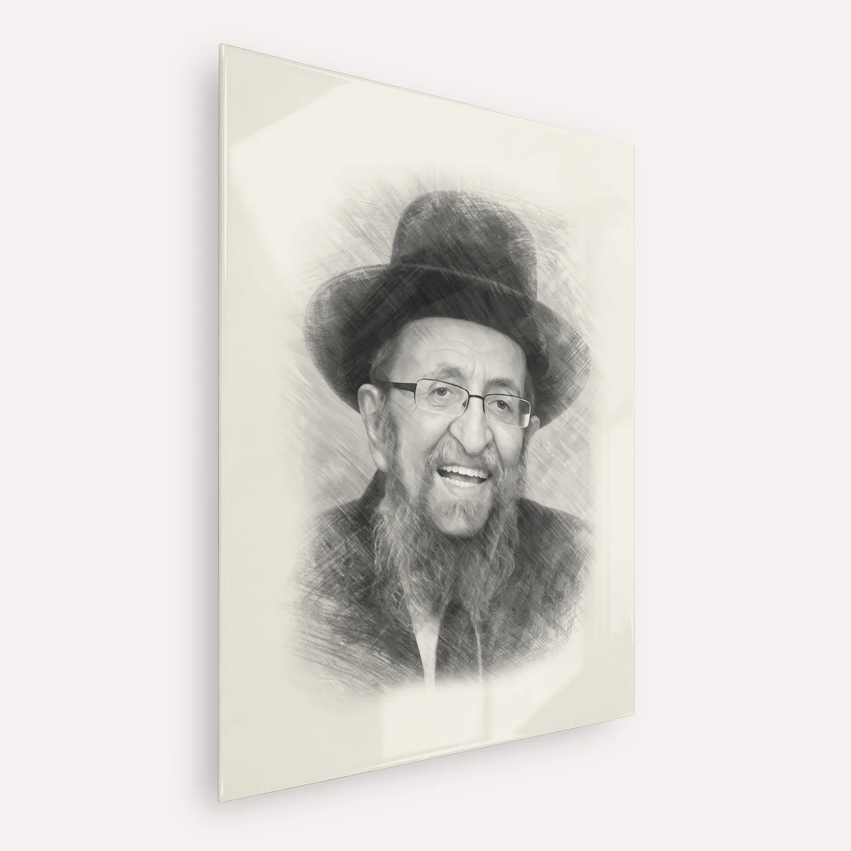 Rabbi Shmuel Kamenetsky – Black & White – Acrylic Glass Vertical | Jewish Wall Art, Gedolim Pictures
