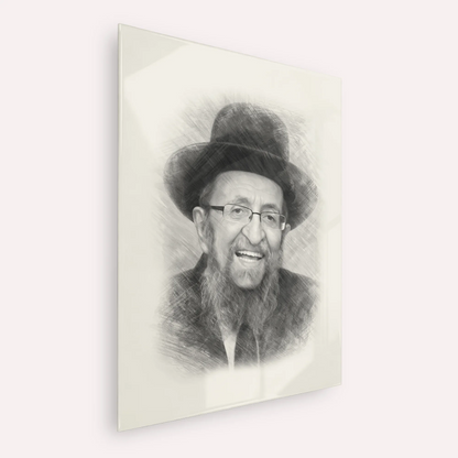Rabbi Shmuel Kamenetsky – Black & White – Acrylic Glass Vertical | Jewish Wall Art, Gedolim Pictures