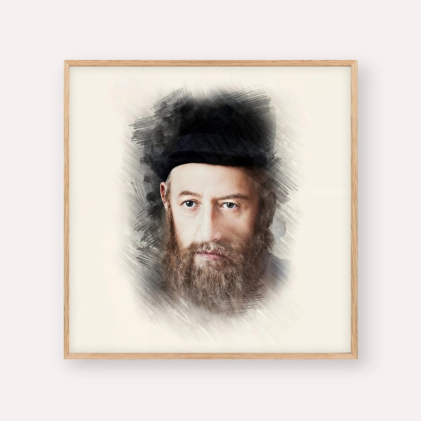 Rabbi Sholom Dovber Schneersohn – Wood Frame Square | Jewish Wall Art, Gedolim Pictures