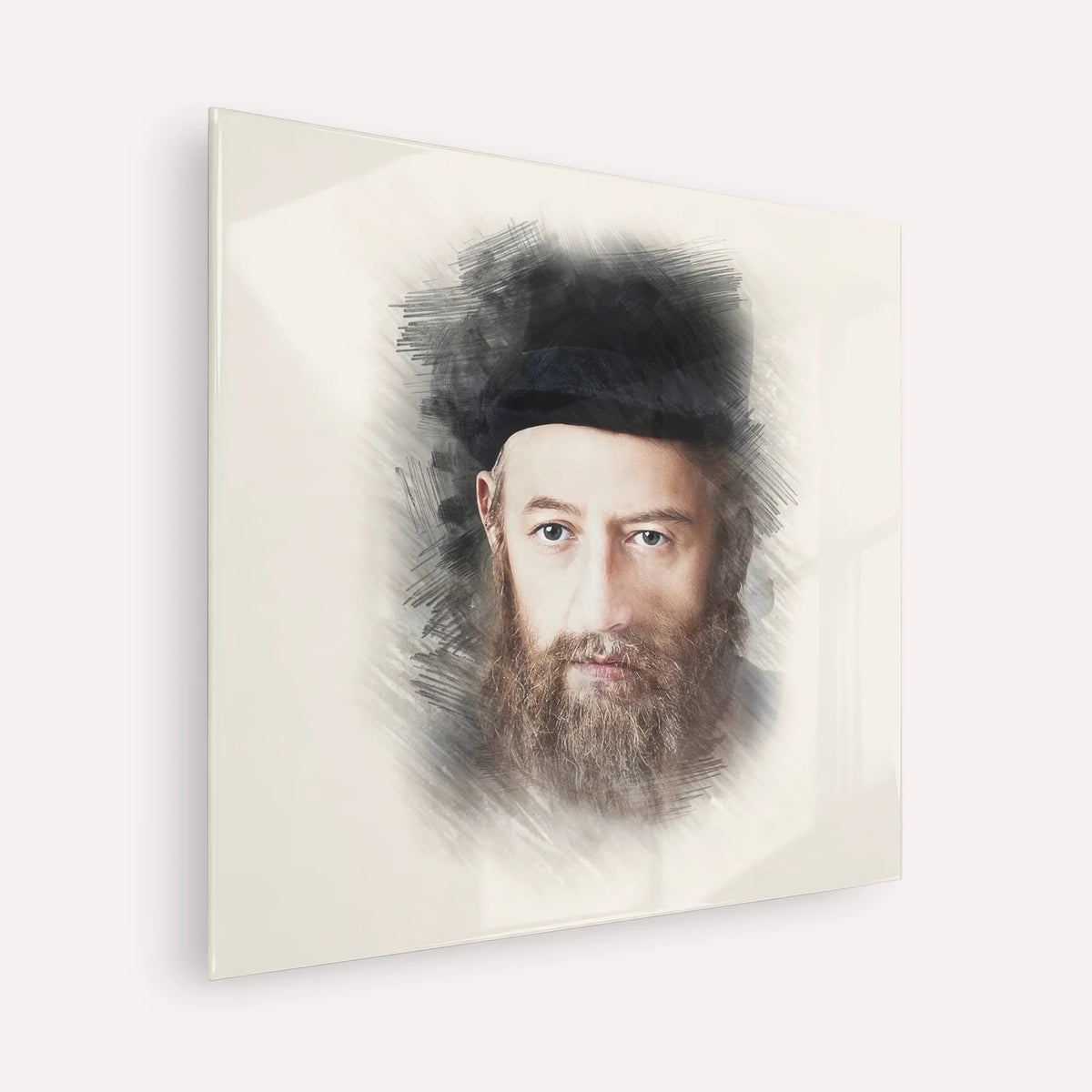 Rabbi Sholom Dovber Schneersohn – Acrylic Glass Square | Jewish Wall Art, Gedolim Pictures