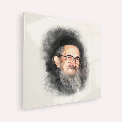 Rabbi Sholom Noach Berezovsky - Nesivos Shalom – Acrylic Glass Square | Jewish Wall Art, Gedolim Pictures