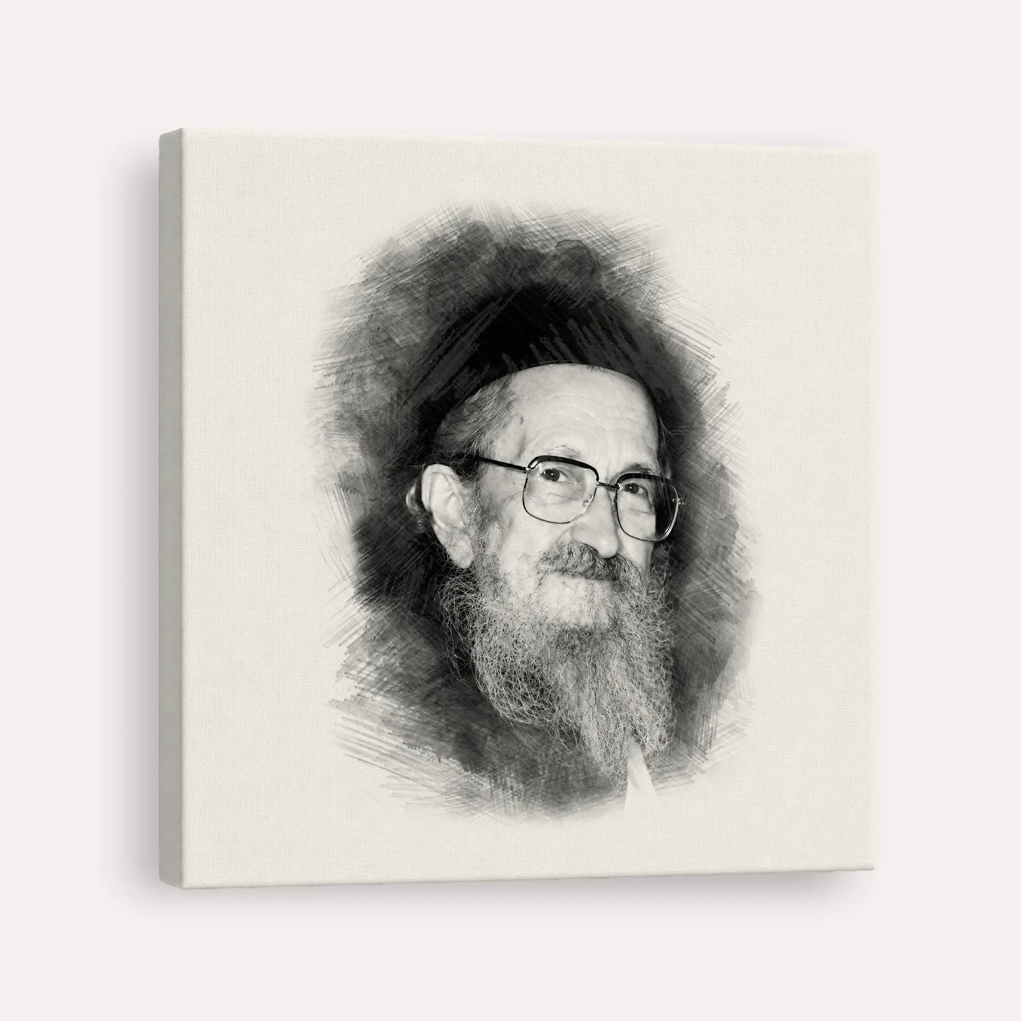 Rabbi Sholom Noach Berezovsky - Nesivos Shalom – Black & White – Canvas Square | Jewish Wall Art, Gedolim Pictures