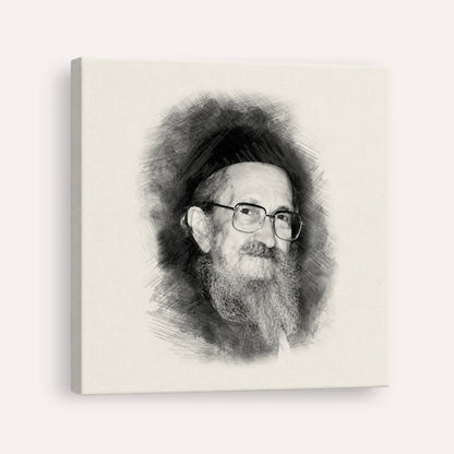 Rabbi Sholom Noach Berezovsky - Nesivos Shalom – Black & White – Canvas Square | Jewish Wall Art, Gedolim Pictures