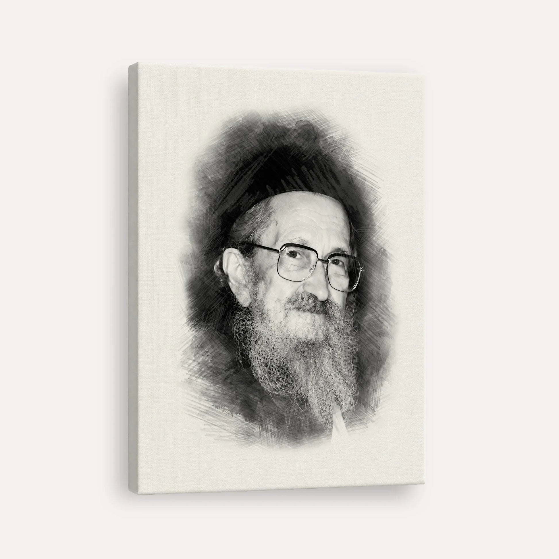 Rabbi Sholom Noach Berezovsky - Nesivos Shalom – Black & White – Canvas Vertical | Jewish Wall Art, Gedolim Pictures