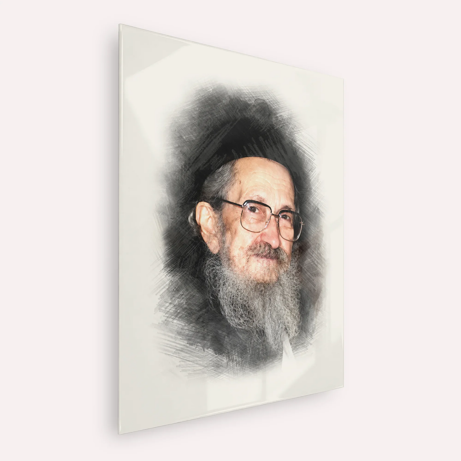 Rabbi Sholom Noach Berezovsky - Nesivos Shalom – Acrylic Glass Vertical | Jewish Wall Art, Gedolim Pictures