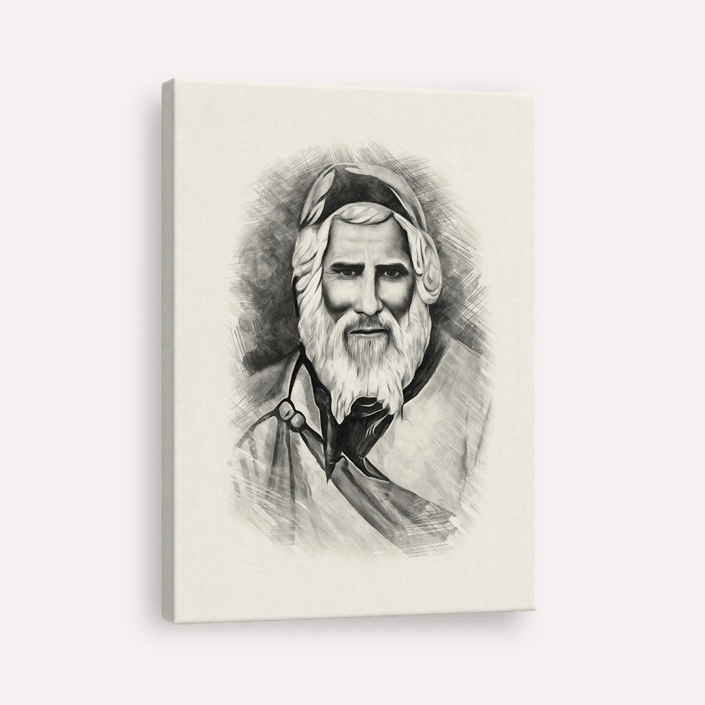 Rabbi Yaakob Abuhatzeira – Black & White – Canvas Vertical | Jewish Wall Art, Gedolim Pictures