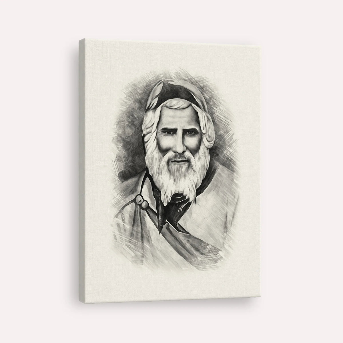 Rabbi Yaakob Abuhatzeira – Black & White – Canvas Vertical | Jewish Wall Art, Gedolim Pictures