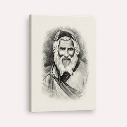 Rabbi Yaakob Abuhatzeira – Black & White – Canvas Vertical | Jewish Wall Art, Gedolim Pictures