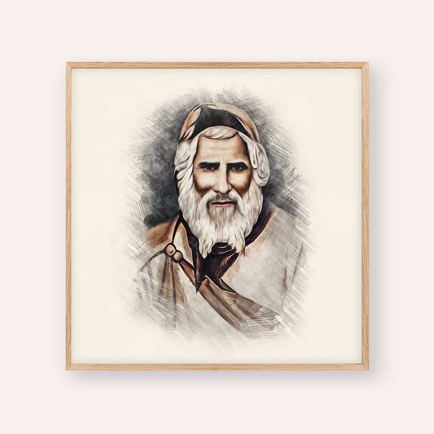 Rabbi Yaakob Abuhatzeira – Wood Frame Square | Jewish Wall Art, Gedolim Pictures
