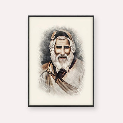 Rabbi Yaakob Abuhatzeira – Black Frame Vertical | Jewish Wall Art, Gedolim Pictures