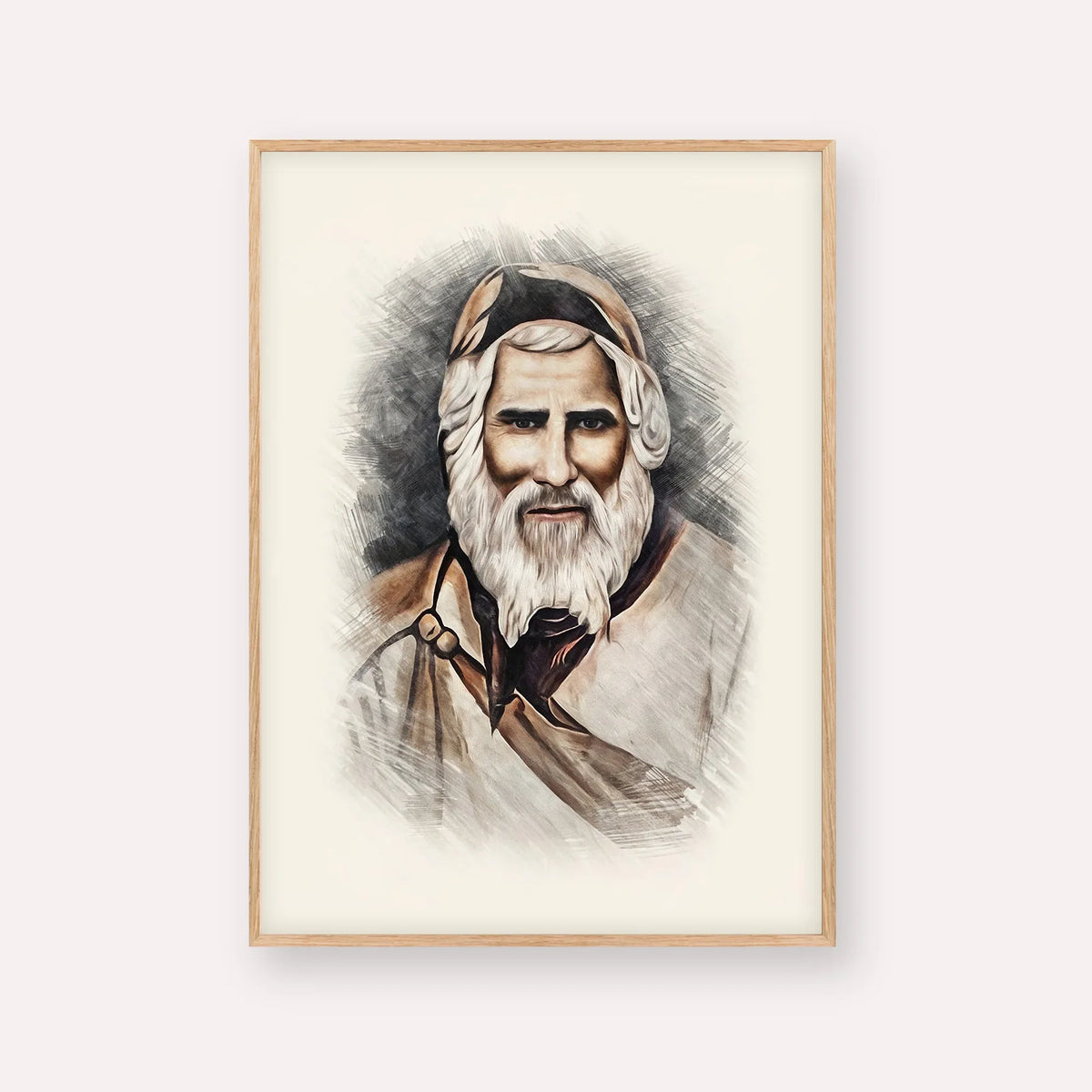 Rabbi Yaakob Abuhatzeira – Wood Frame Vertical | Jewish Wall Art, Gedolim Pictures