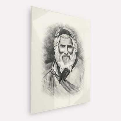 Rabbi Yaakob Abuhatzeira – Black & White – Acrylic Glass Vertical | Jewish Wall Art, Gedolim Pictures