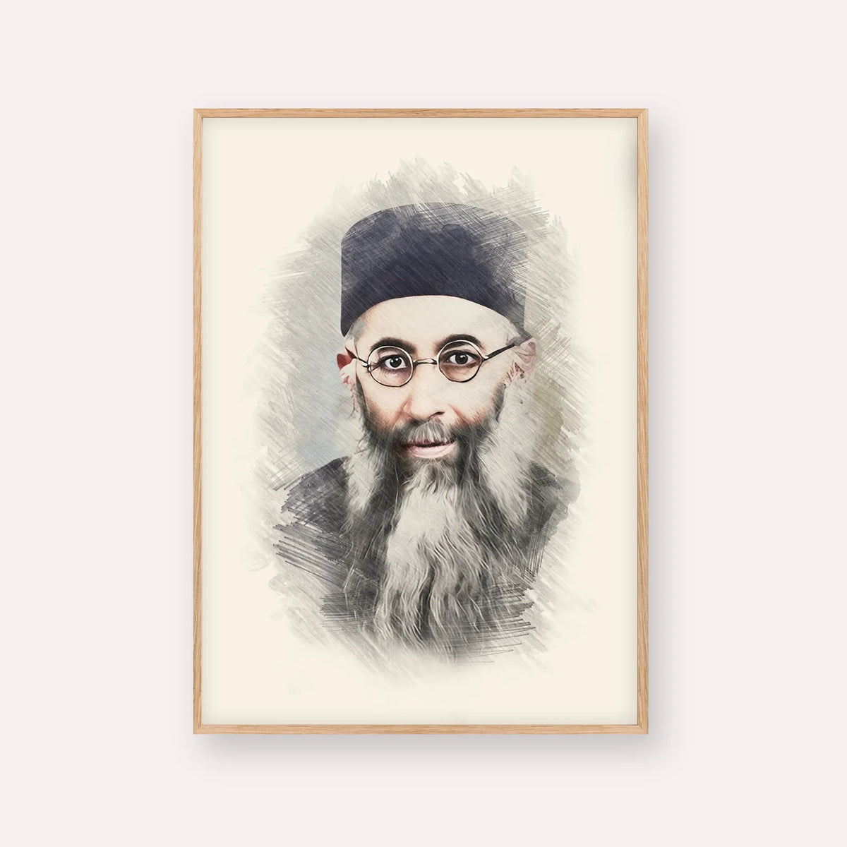 Rabbi Yaakov Ades – Wood Frame Vertical | Jewish Wall Art, Gedolim Pictures