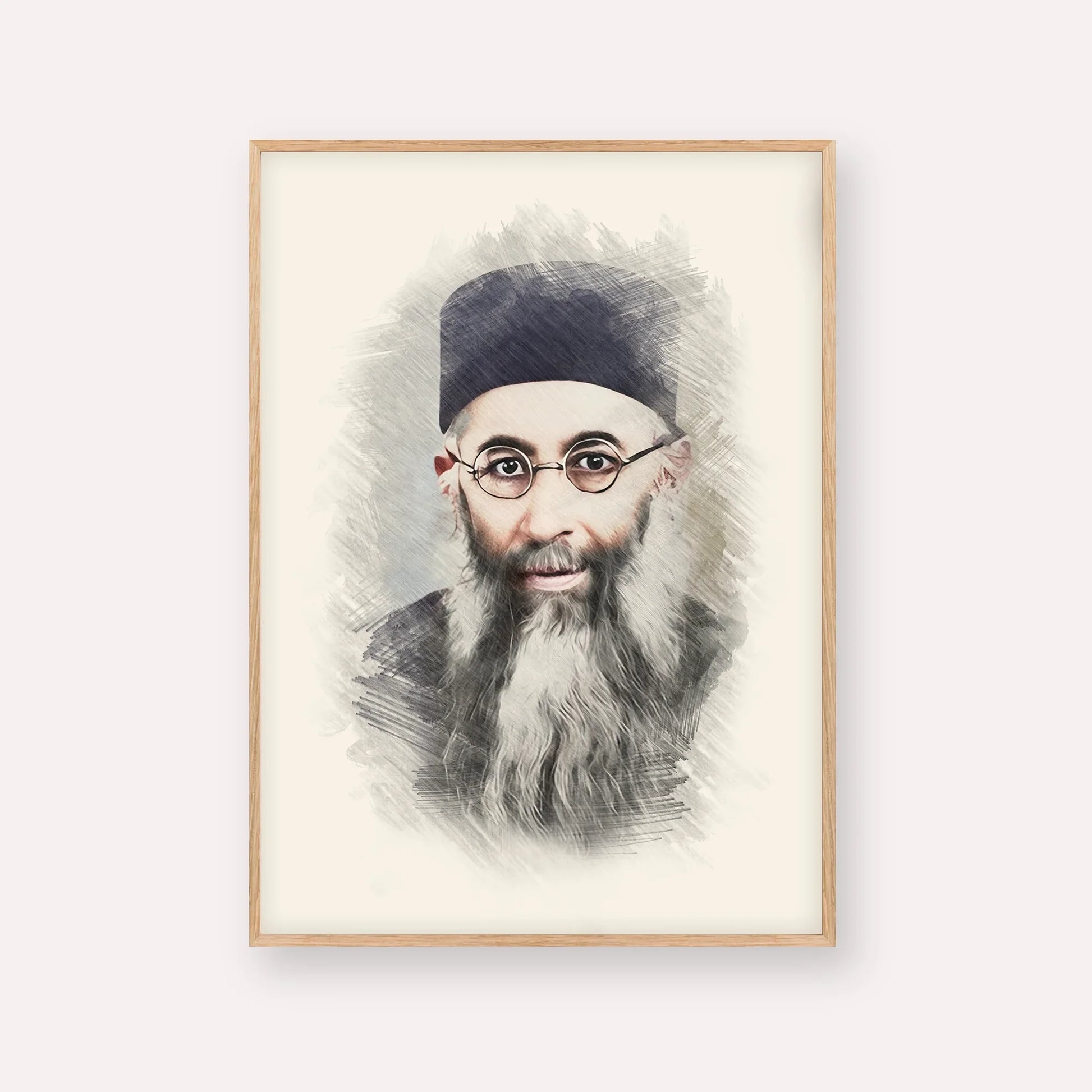 Rabbi Yaakov Ades – Wood Frame Vertical | Jewish Wall Art, Gedolim Pictures