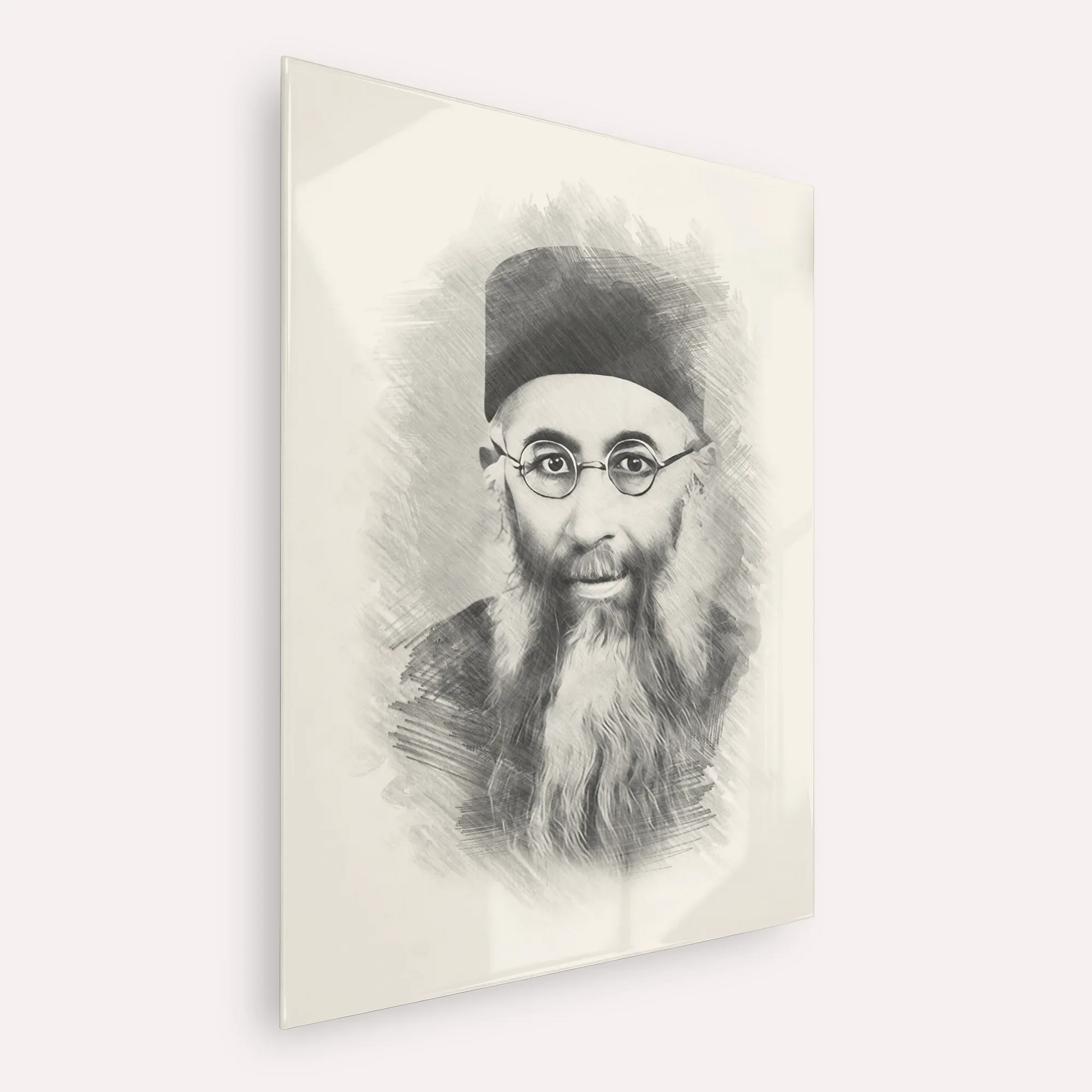 Rabbi Yaakov Ades – Black & White – Acrylic Glass Vertical | Jewish Wall Art, Gedolim Pictures