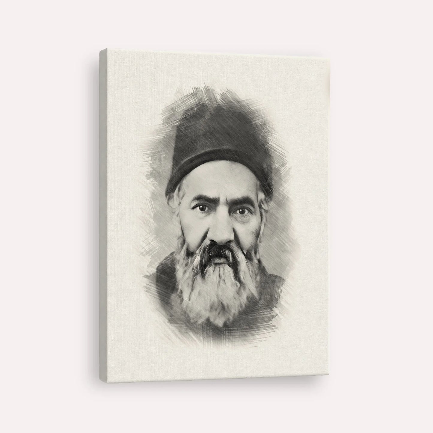 Rabbi Yaakov Chaim Sofer (Kaf Hachaim) – Black & White – Canvas Vertical | Jewish Wall Art, Gedolim Pictures